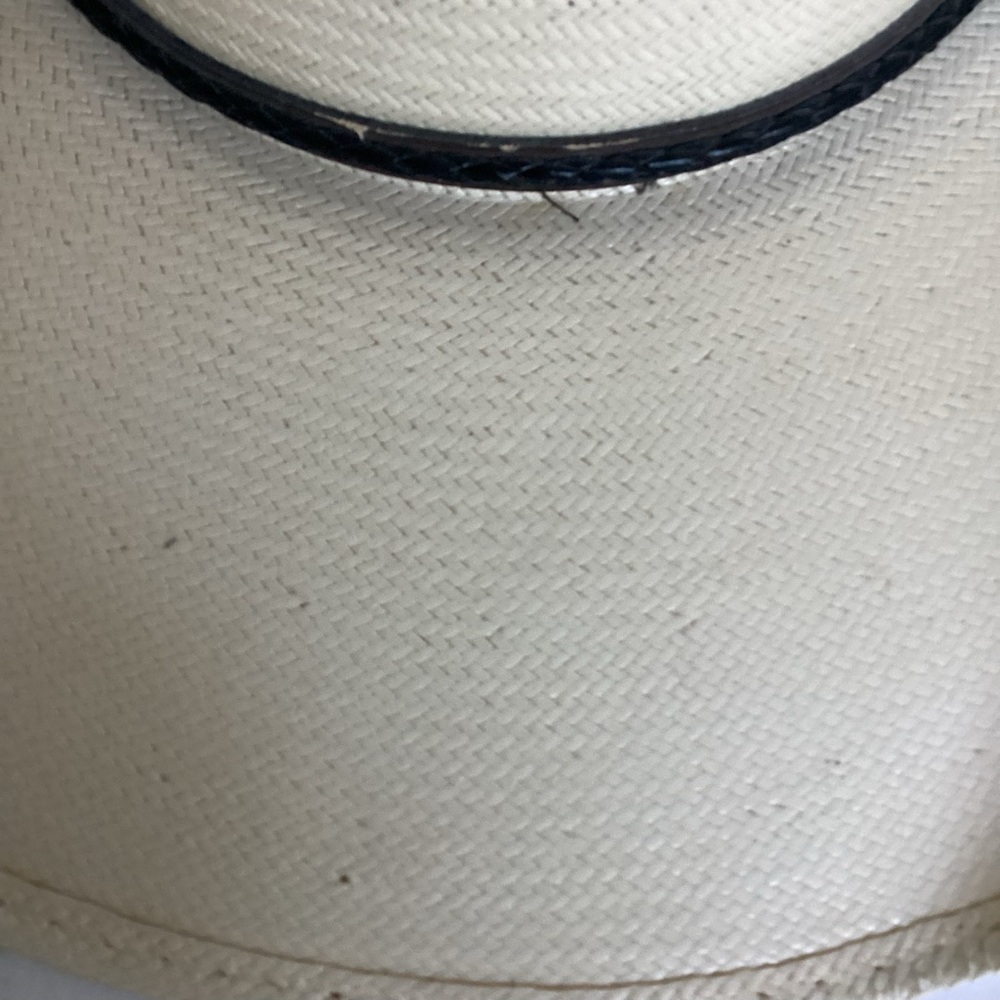 Larry Mahan 10X Straw Cowboy Hat Ivory Vented Crown Milano Hat Co Size 7 1/8 - Picture 13 of 16
